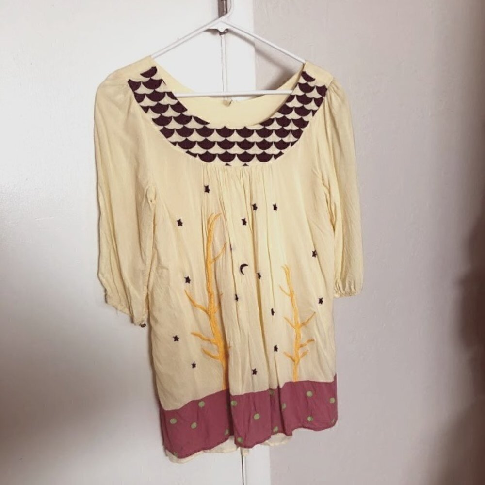 Unique embroidered shirt dress size L - Picture 2 of 7